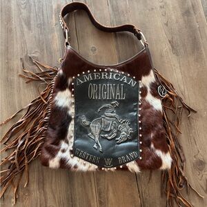 Raviani Brown and White Western Shoulder Bag